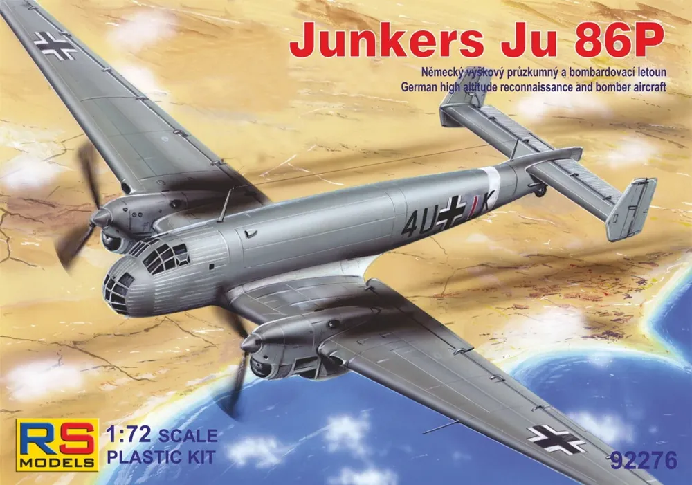 Krabice plastikové stavebnice RS Models 92276 Junkers Ju 86 P v měřítku 1/72