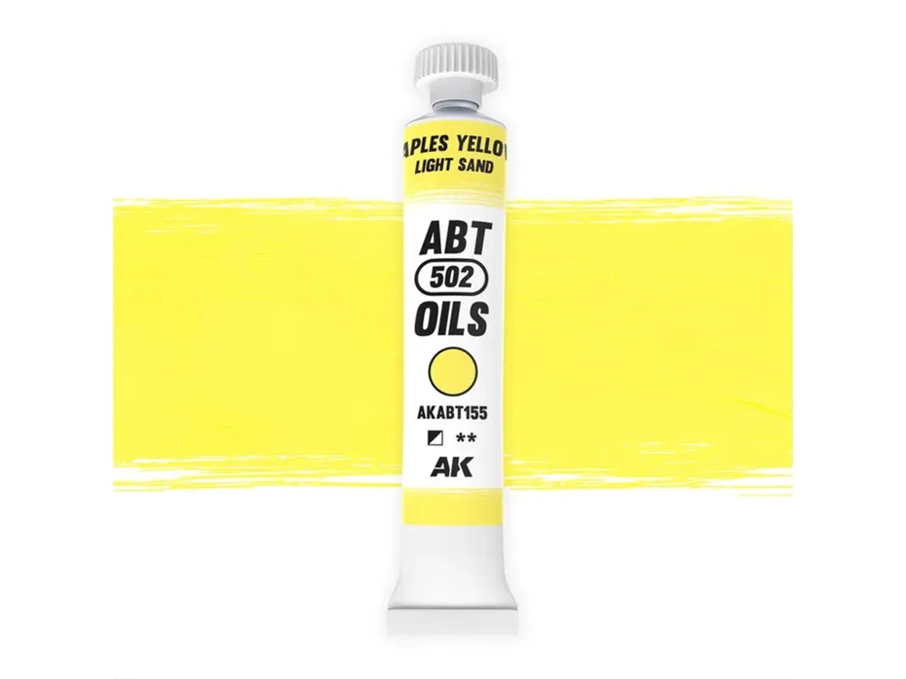 Tuba olejové barvy AK Interactive Oil Paints AKABT155 neapolská žluť / světlý písek 20 ml