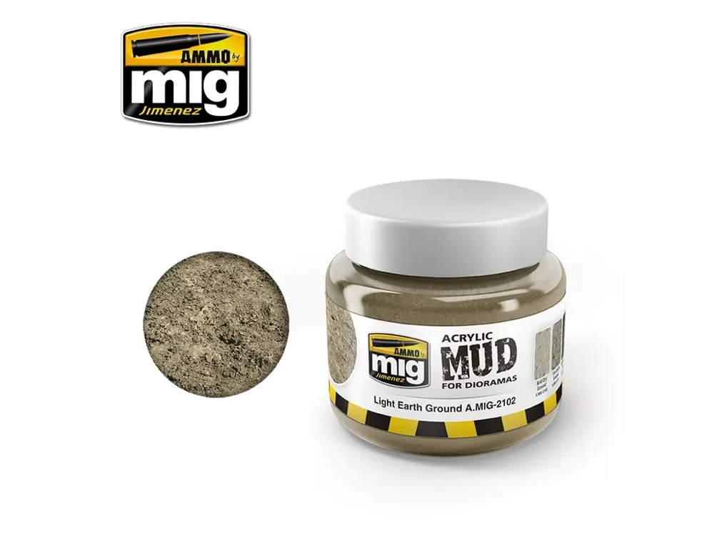 Kelímek akrylové textury AMMO Mig A.MIG-2102 Acrylic Mud světlá zemina 250 ml