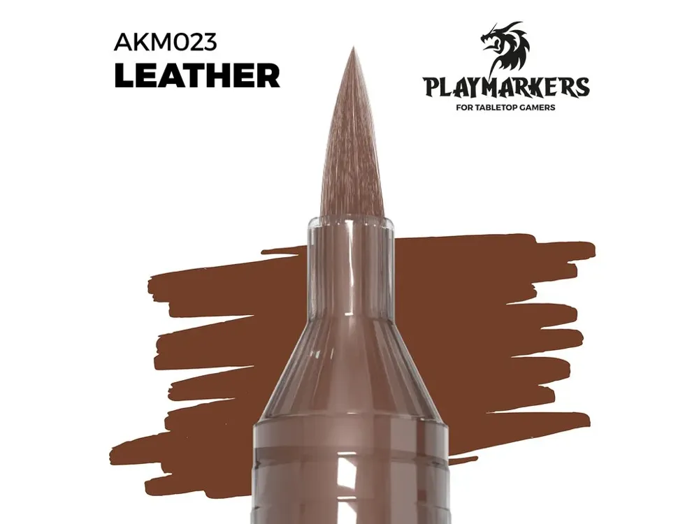 Akrylový fix AK Interactive Playmarker AKM023 kožená hnědá se štětcovým hrotem