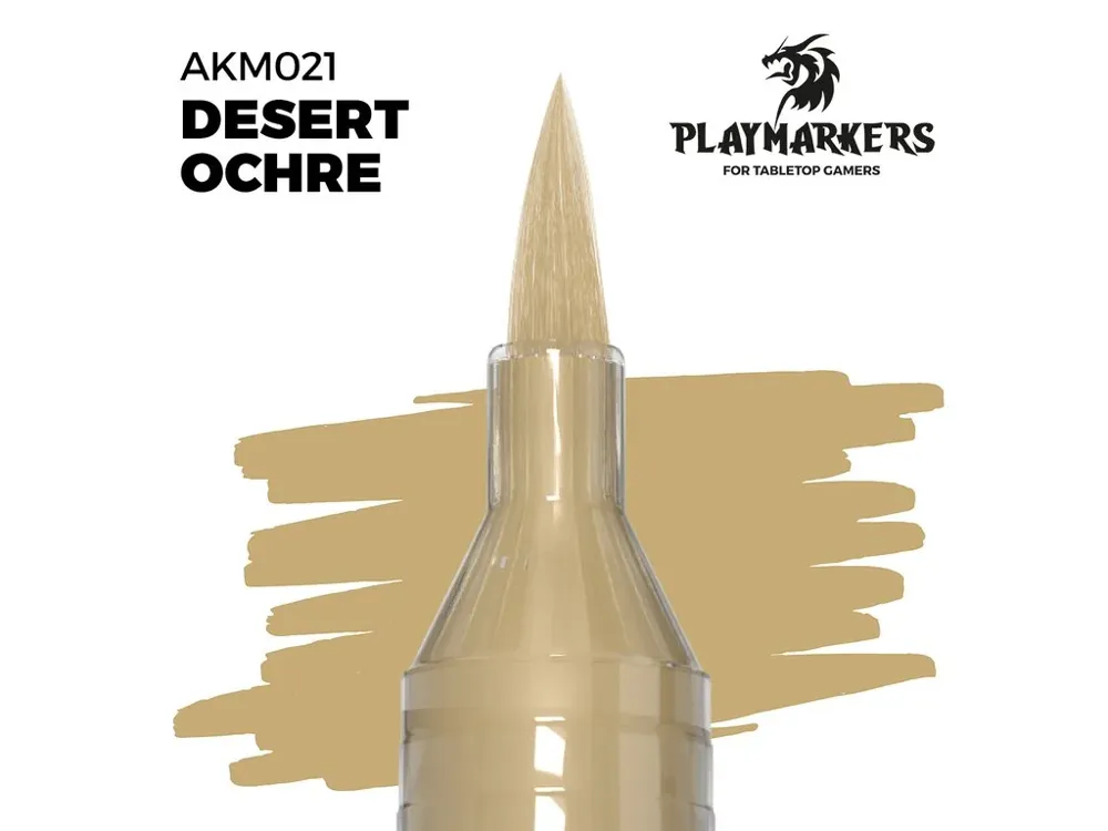 Akrylový fix AK Playmarker AKM021 pouštní okrová (Desert Ochre) se štětcovým hrotem