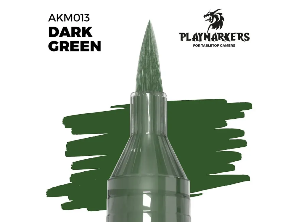 Akrylový fix AK Interactive Playmarker AKM013 tmavě zelená se štětcovým hrotem