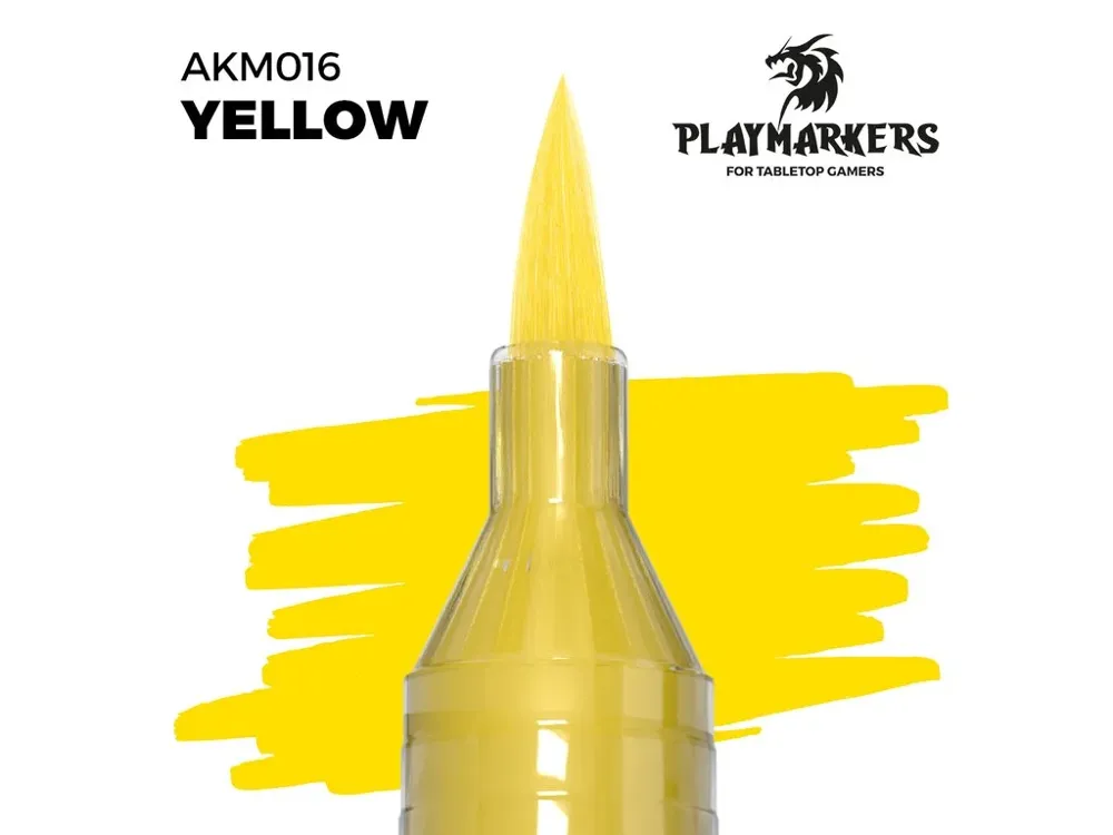 Akrylový fix AK Interactive Playmarker AKM016 žlutá se štětcovým hrotem, 1 ks