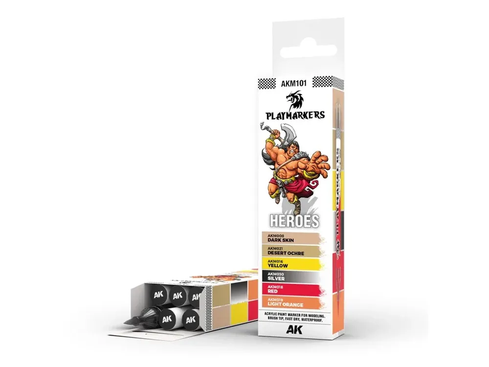 Sada šesti akrylových fixů AK Interactive AKM101 Playmarker Set Heroes