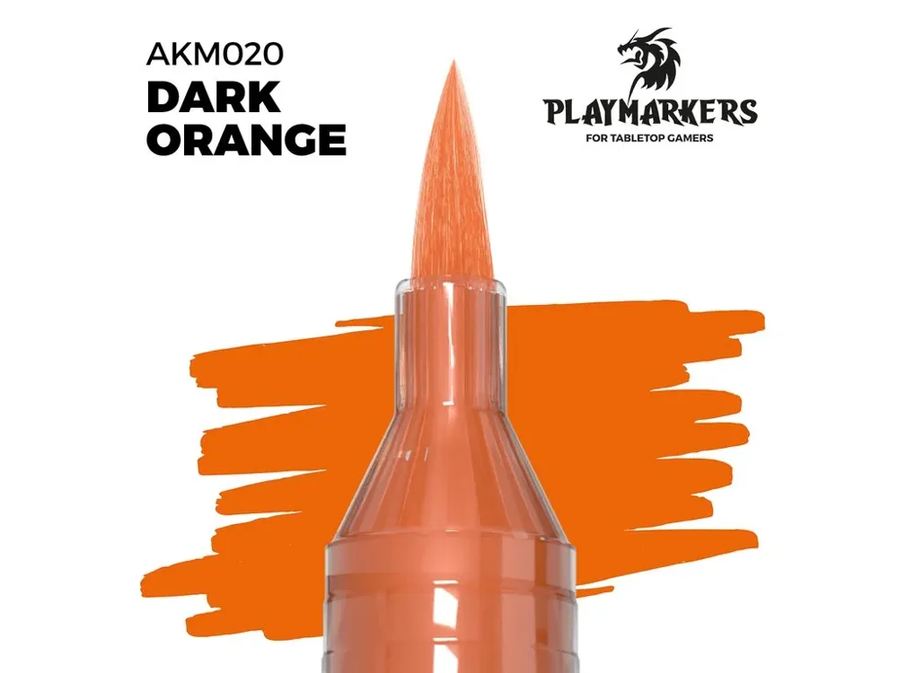 Akrylový fix AK Interactive Playmarker AKM020 tmavě oranžová se štětcovým hrotem