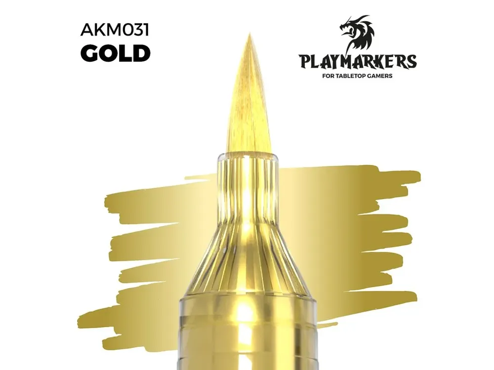 Akrylový fix AK Interactive Playmarker AKM031 zlatá se štětcovým hrotem