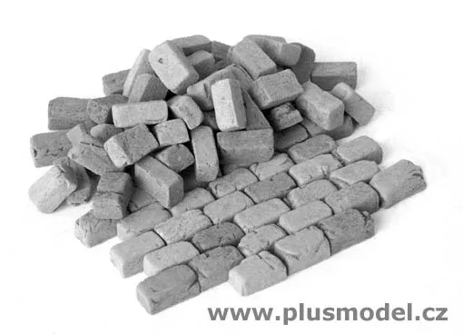 Sada dlažebních kostek Plus Model 135 velké – žula v měřítku 1/35 z pálené hlíny