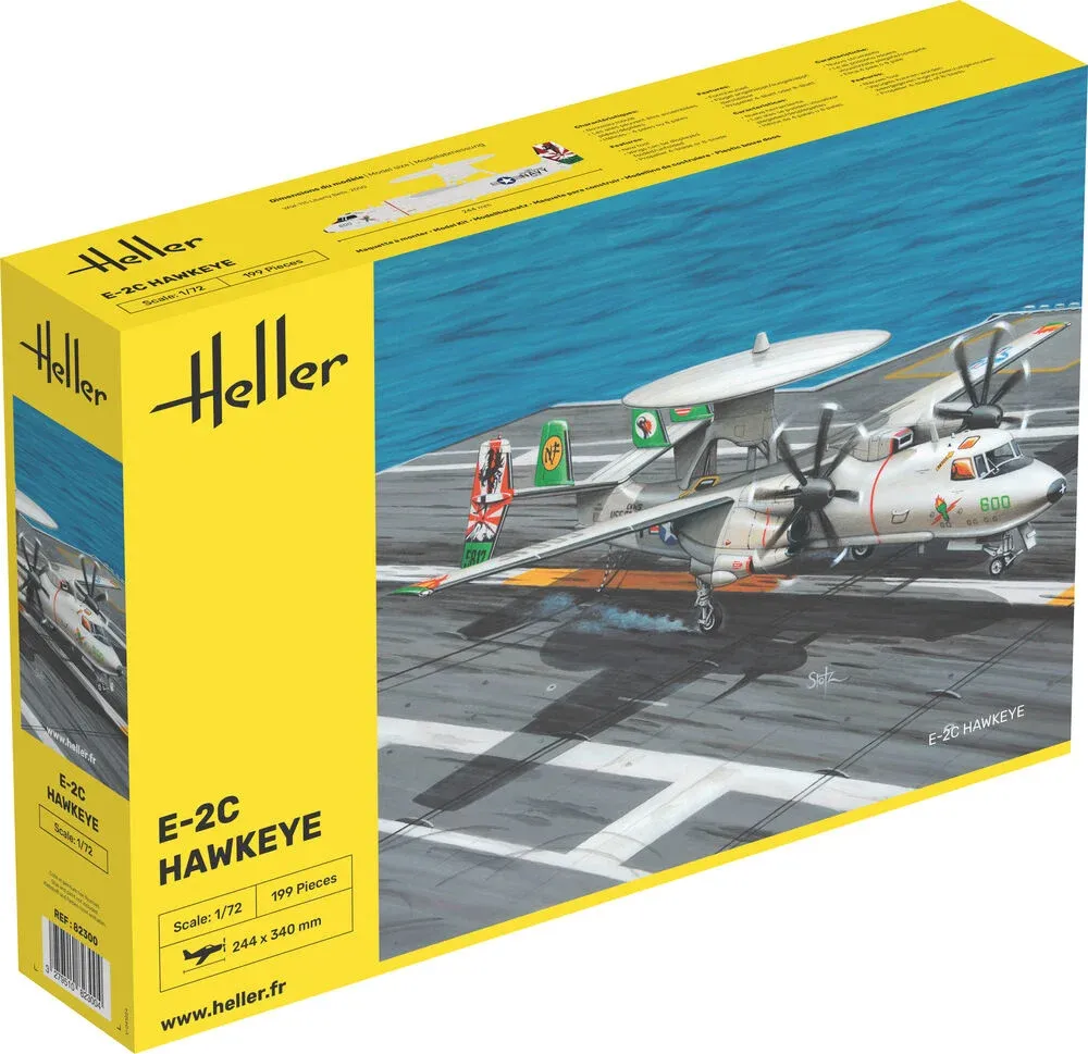 Krabice plastikové stavebnice Heller 1/72 E-2C Hawkeye, palubní letoun včasné výstrahy