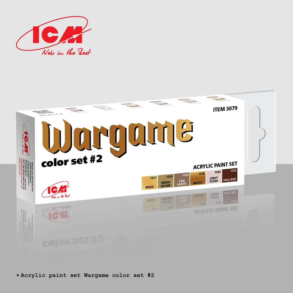 Sada akrylových barev ICM 3079 pro wargaming, Color Set #2, v papírové krabičce