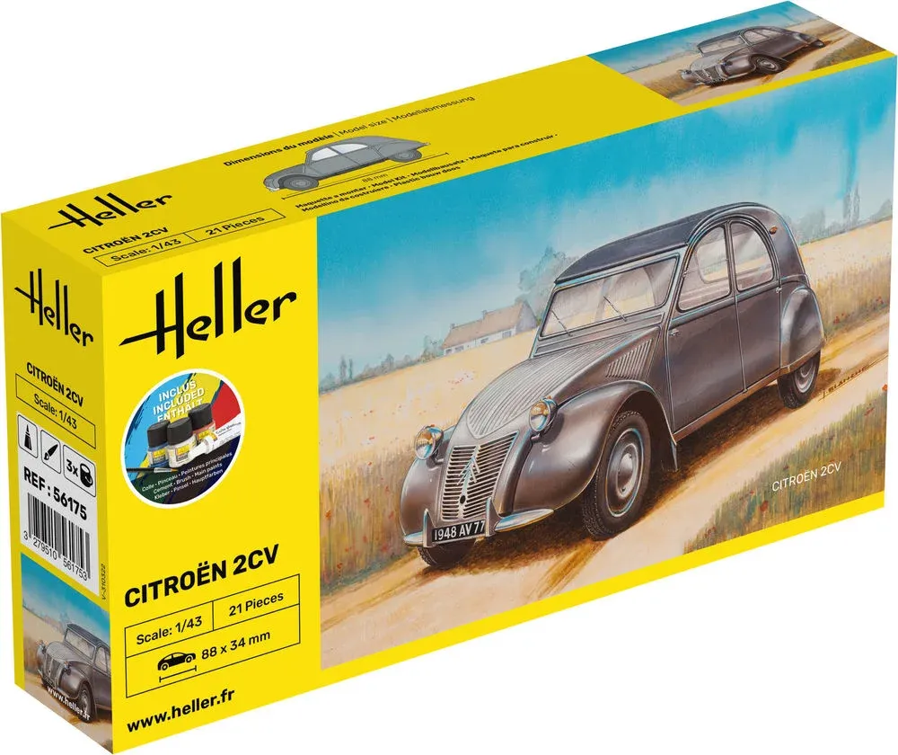 Krabice startovací sady Heller 56175 Starter Kit Citroën 2CV v měřítku 1/43