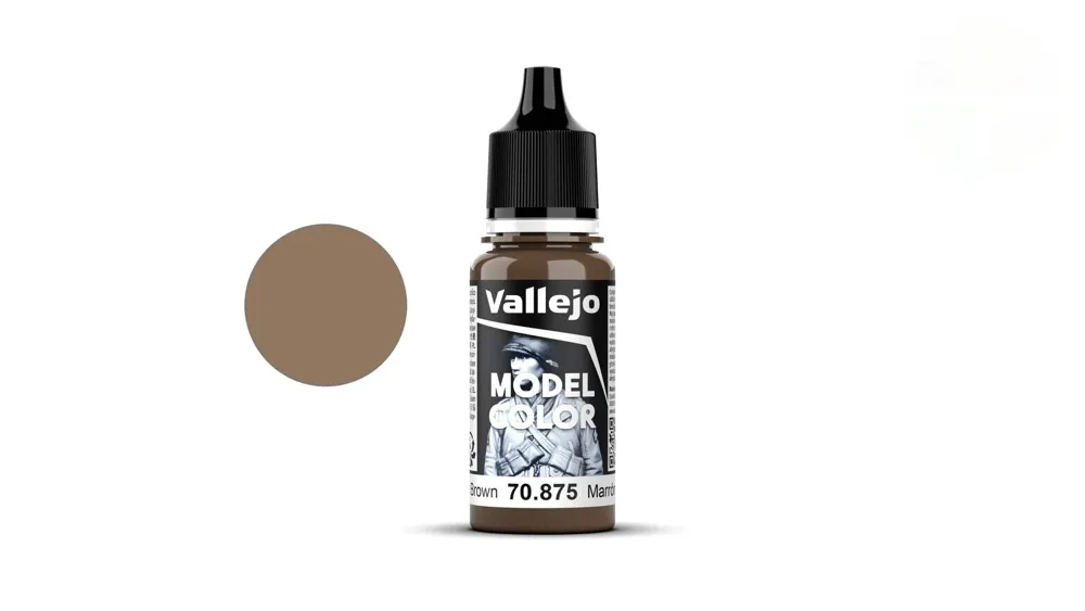 Lahvička akrylové barvy Vallejo Model Color 70875 béžově hnědá matná, 18 ml