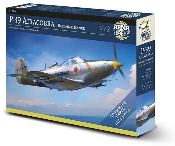 Krabice stavebnice Arma Hobby 70058 P-39 Airacobra průzkumná verze v měřítku 1/72