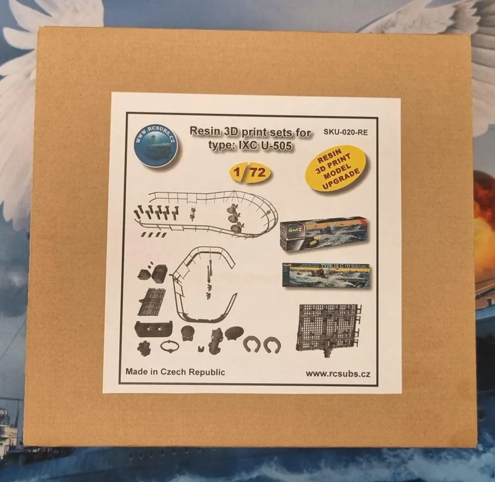 RCSUBS 1/72 resinová 3D tištěná sada dílů pro ponorku typu IXC U-505