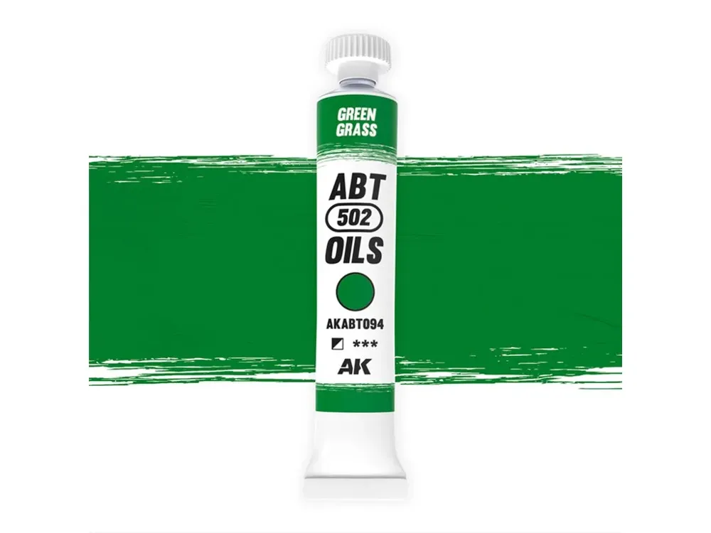Balení olejové barvy AK Interactive Oil Paints AKABT094 travní zelená 20 ml