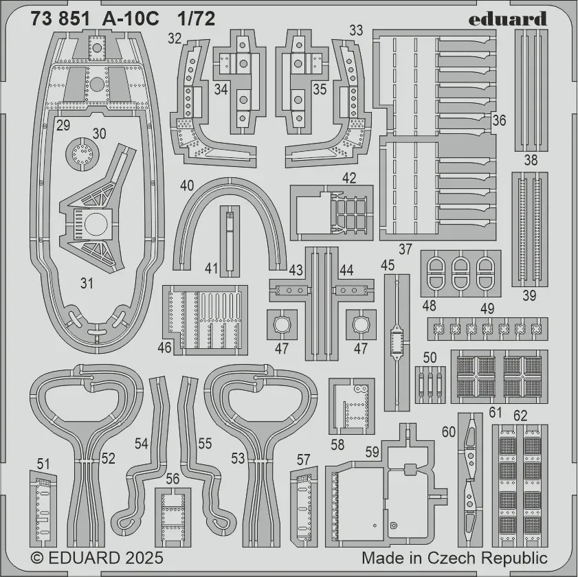 Barevné fotolepty Eduard 73851 pro A-10C v měřítku 1/72, stavebnice Great Wall Hobby