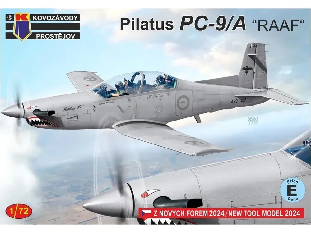 Krabice stavebnice Kovozávody Prostějov KPM0508 Pilatus PC-9/A RAAF v měřítku 1/72