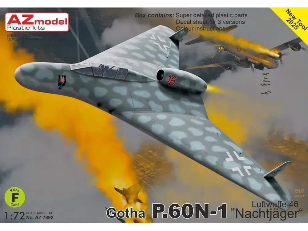 Krabice stavebnice AZ Model AZ7892 Gotha P.60N-1 Nachtjäger v měřítku 1/72