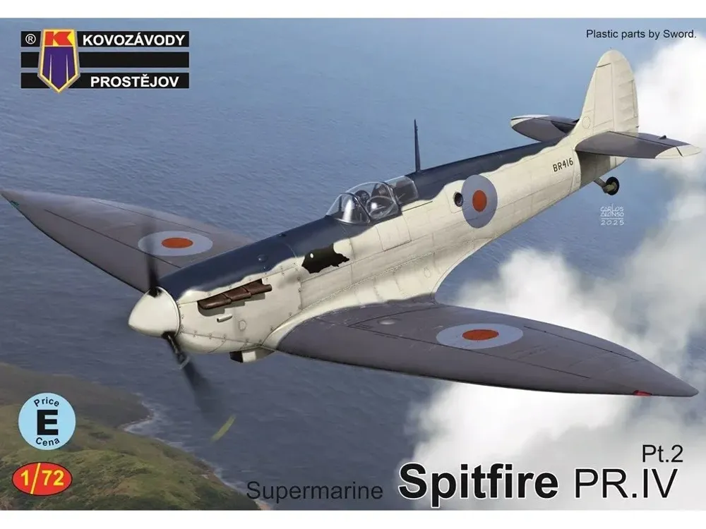 Stavebnice Kovozávody Prostějov KPM0501 Supermarine Spitfire PR.IV Pt.2 v měřítku 1/72