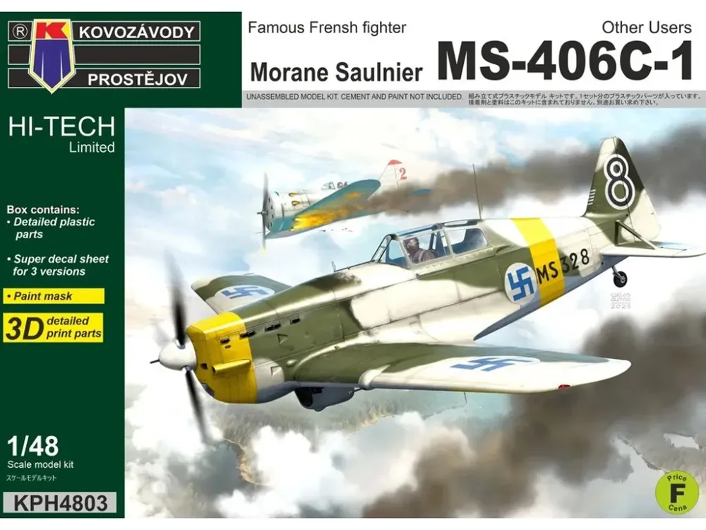 Krabice stavebnice Kovozávody Prostějov KPH4803 Morane-Saulnier MS.406C-1 Other Users 1/48