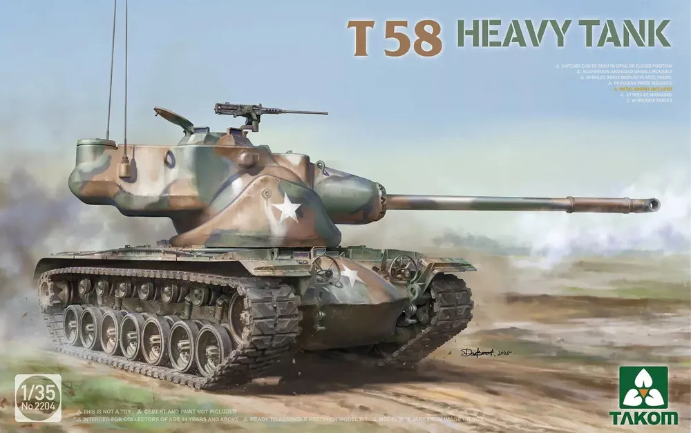 Krabice stavebnice Takom 2204 T58 Heavy Tank v měřítku 1/35