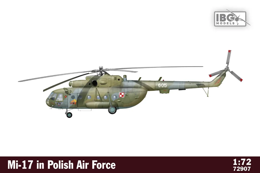 Krabice stavebnice IBG Models 72907 Mi-17 v polském letectvu v měřítku 1/72