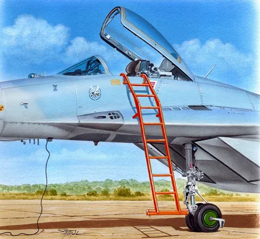 Plastikový přístupový žebřík Plus Model AL4087 pro MiG-29 v měřítku 1/48