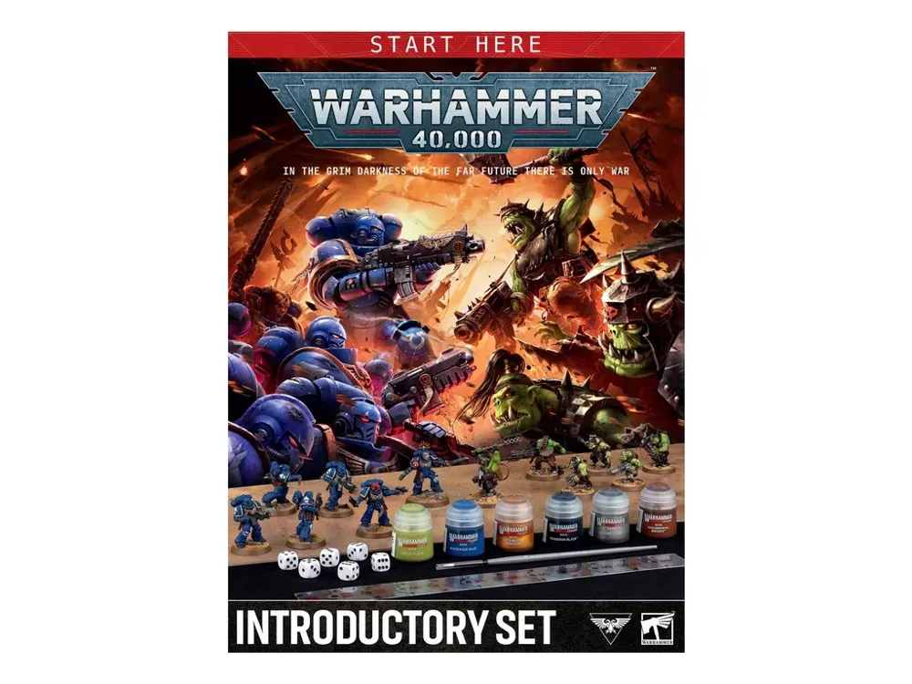 Startovní sada Warhammer 40,000 Introductory Set s modely Space Marines, Orků a barvami Citadel
