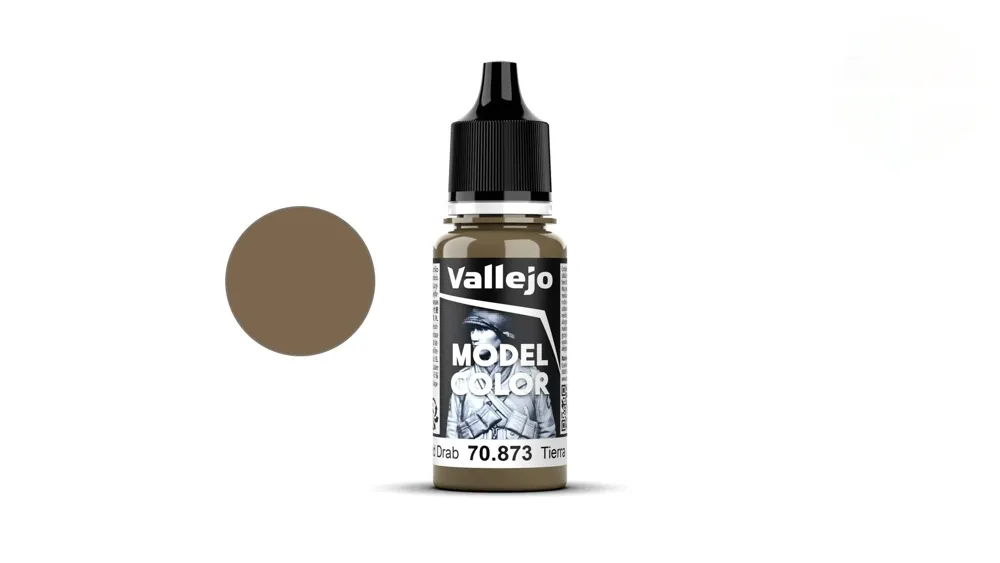 Lahvička akrylové barvy Vallejo Model Color 70873 US Field Drab, 18 ml