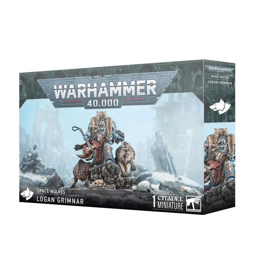 Stavebnice Games Workshop Space Wolves: Logan Grimnar na kočáře Stormrider pro Warhammer 40,000