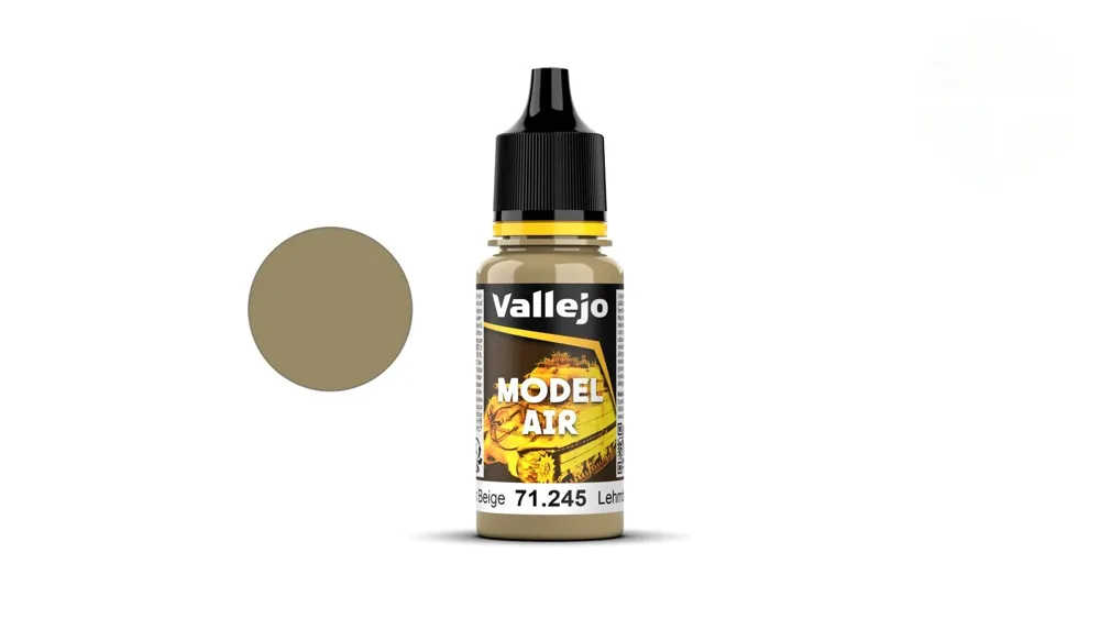 Lahvička akrylové barvy Vallejo Model Air 71245 hlinitá béžová RAL 1040, 18 ml