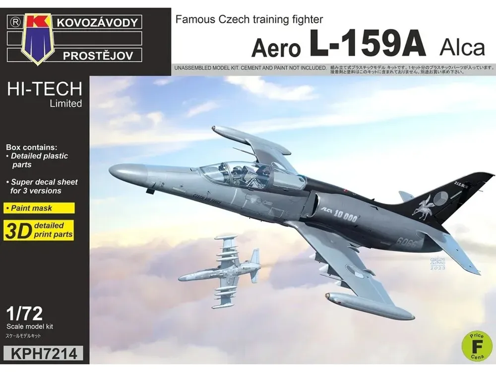 Krabice stavebnice Kovozávody Prostějov KPH7214 Aero L-159A Alca Hi-Tech v měřítku 1/72