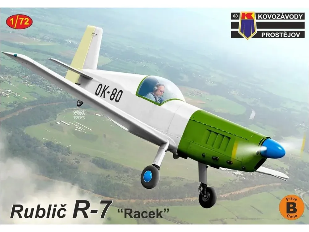Krabice plastikové stavebnice Kovozávody Prostějov KPM0506 Rublič R-7 Racek v měřítku 1/72