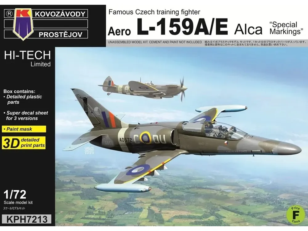 Krabice stavebnice Kovozávody Prostějov KPH7213 Aero L-159A/E Alca Special Markings v měřítku 1/72