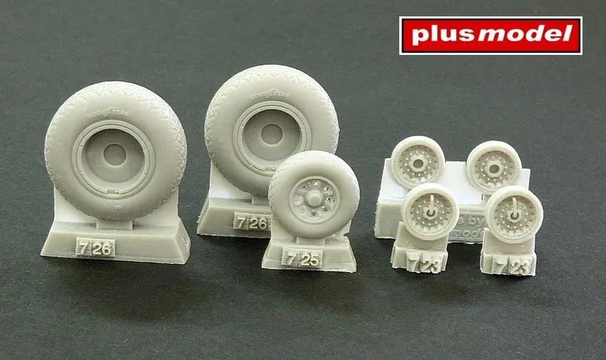 Resinová kola Plus Model AL7068 s kosočtvercovým dezénem pro B-24 Liberator 1/72