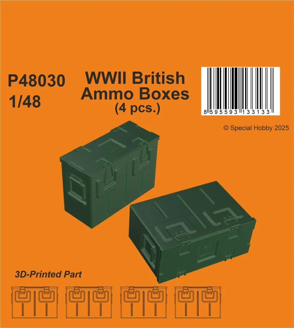 Resinová sada CMK P48030 britské muniční schránky v měřítku 1/48