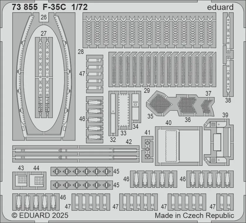 Barevné fotolepty Eduard 73855 pro model F-35C v měřítku 1/72