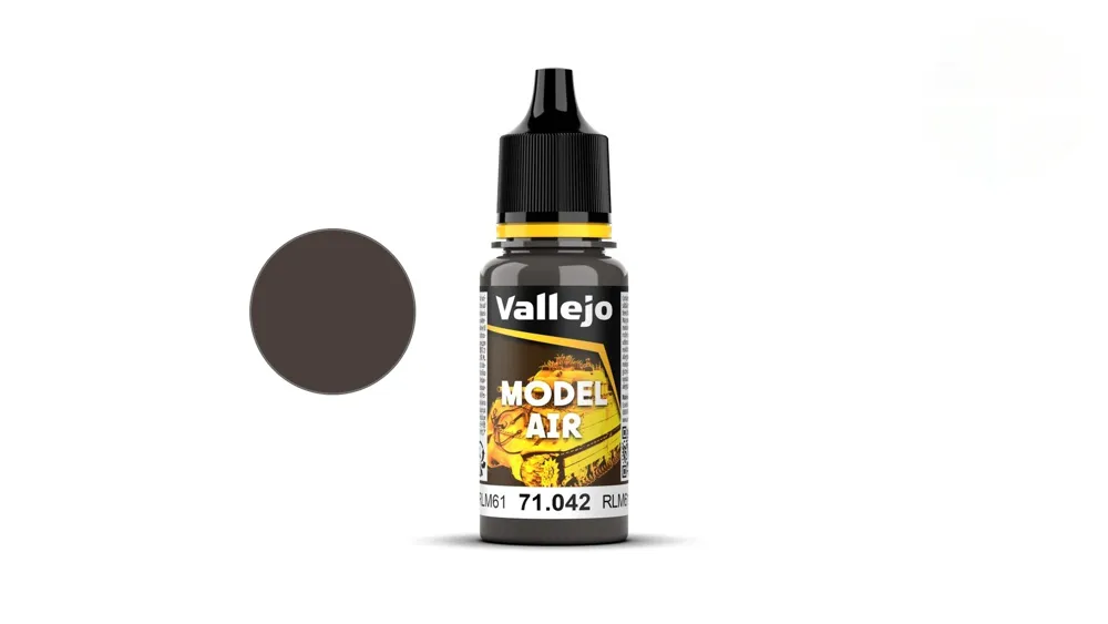 Lahvička akrylové barvy Vallejo Model Air 71042 tmavě hnědá RLM61, 18 ml