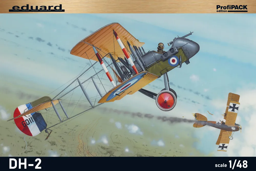 Krabice stavebnice Eduard ProfiPACK 8094 DH-2 v měřítku 1/48 s britským dvouplošníkem
