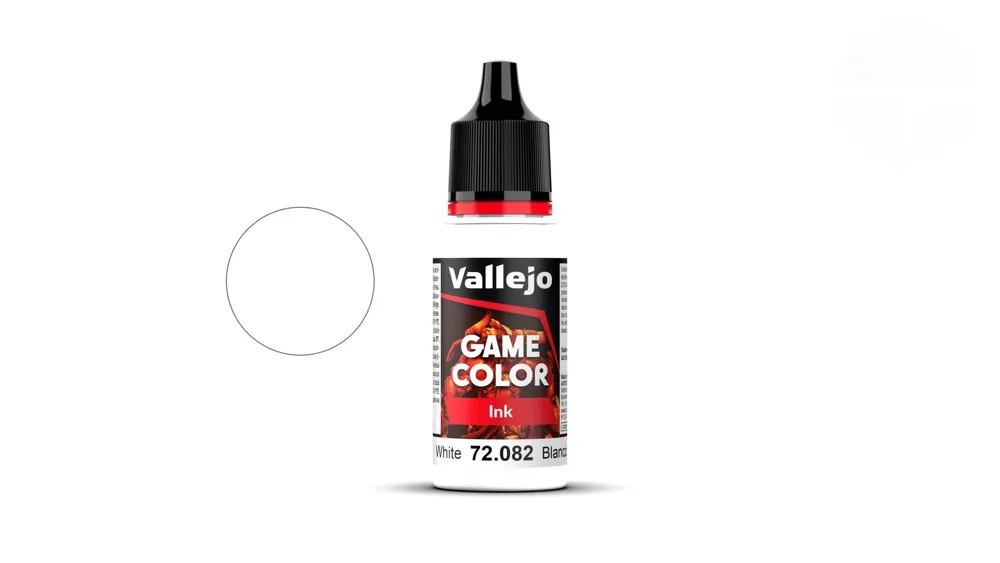 Lahvička akrylového inkoustu Vallejo Game Color 72082 White Ink 18 ml
