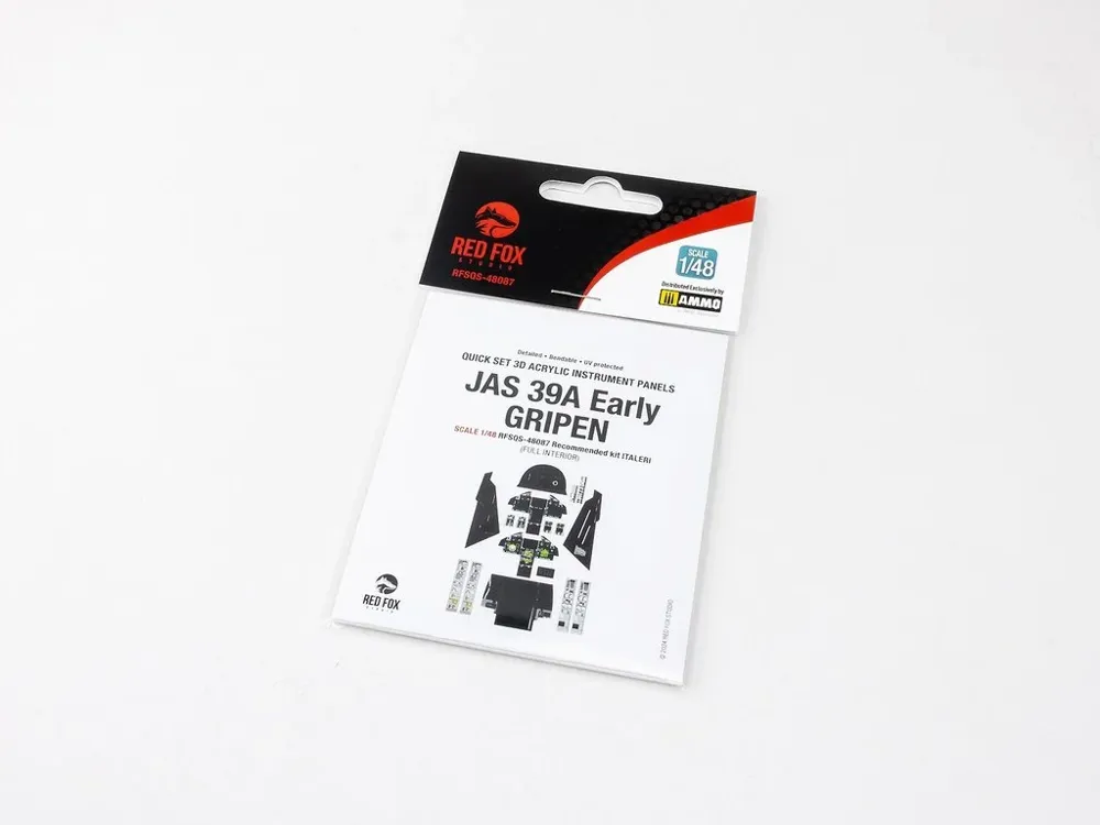 Red Fox Studio Quick Set RFSQS-48087 3D panely kokpitu JAS-39A Gripen 1/48