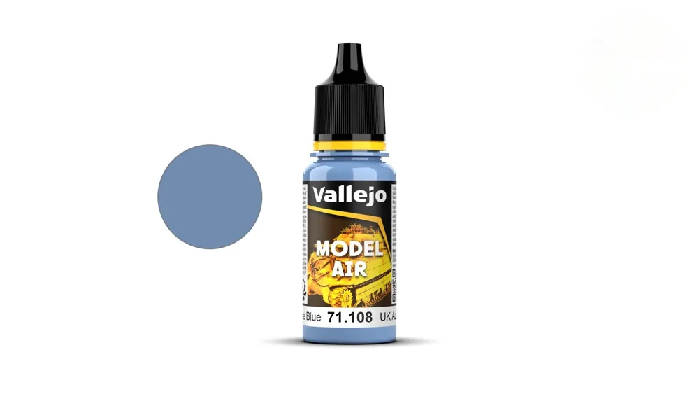 Lahvička akrylové barvy Vallejo Model Air 71108 azurová modrá UK Azure Blue 18 ml