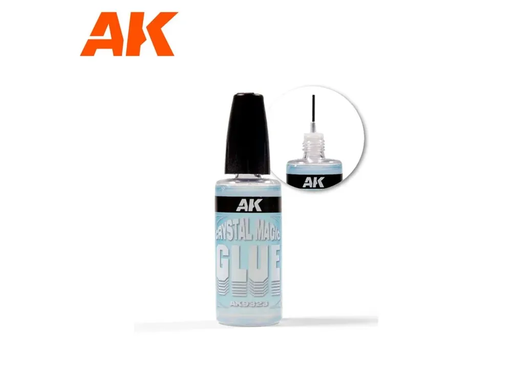Lahvička lepidla AK Interactive AK9323 Crystal Magic Glue 30 ml na čiré díly