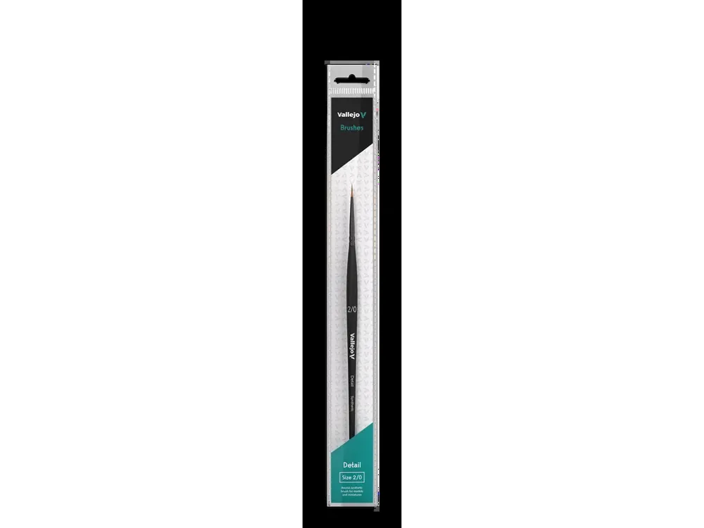 Kulatý syntetický štětec Vallejo B02020 Detail velikosti 2/0 pro akrylové barvy