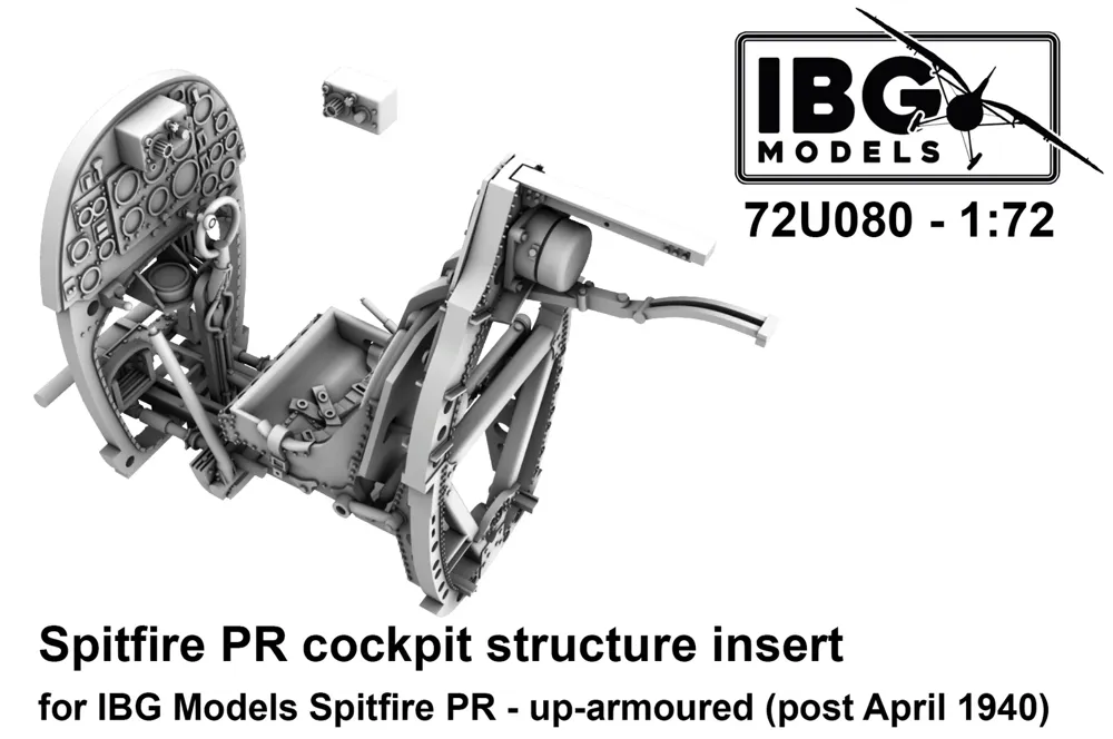 Doplněk IBG Models 72U080 vložka konstrukce kokpitu Spitfire PR v měřítku 1/72