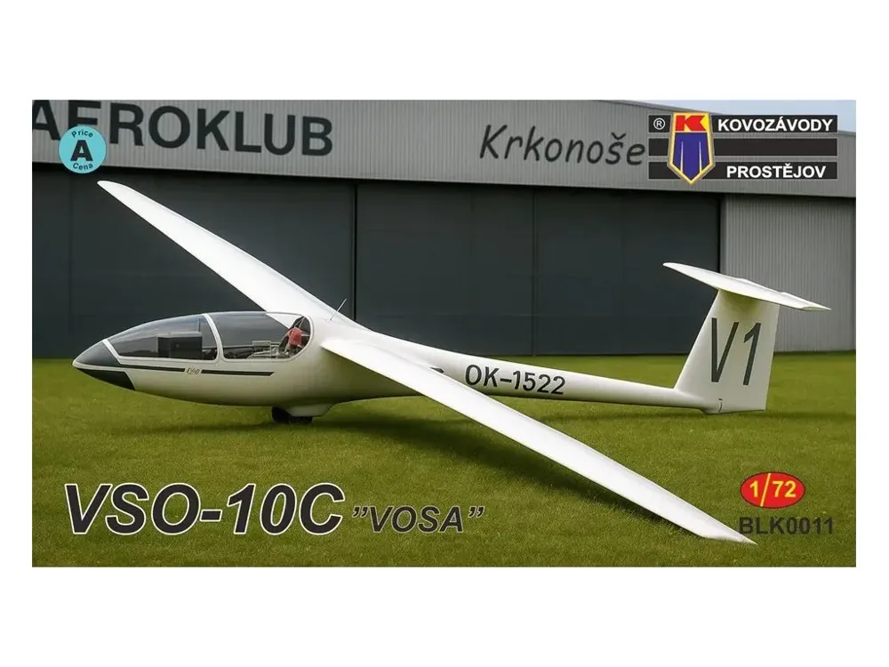 Stavebnice Kovozávody Prostějov BLK Line BLK0011 VSO-10C Vosa, plastikový model kluzáku 1/72
