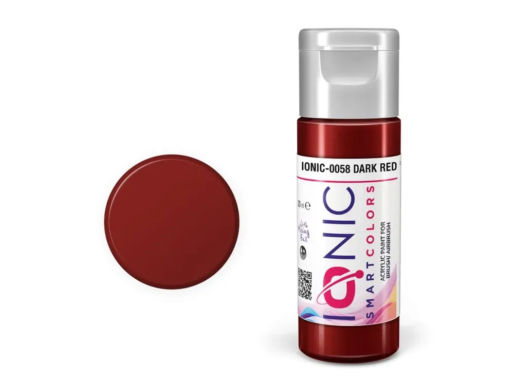 Lahvička akrylové barvy Vallejo IONIC 0058 tmavě červená (Dark Red) 20 ml