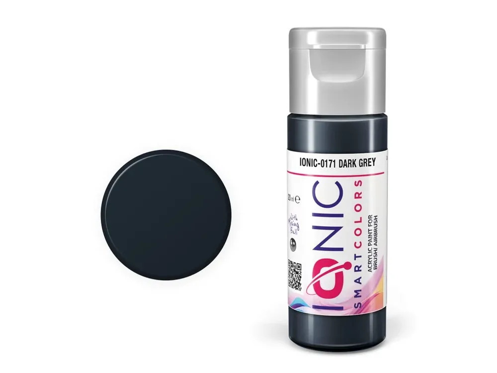 Lahvička akrylové barvy Vallejo IONIC 0171 tmavě šedá (Dark Grey) 20 ml