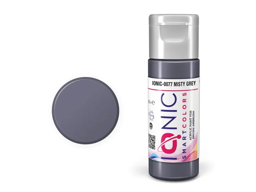 Lahvička akrylové barvy Vallejo IONIC 0077 mlžně šedá Misty Grey 20 ml
