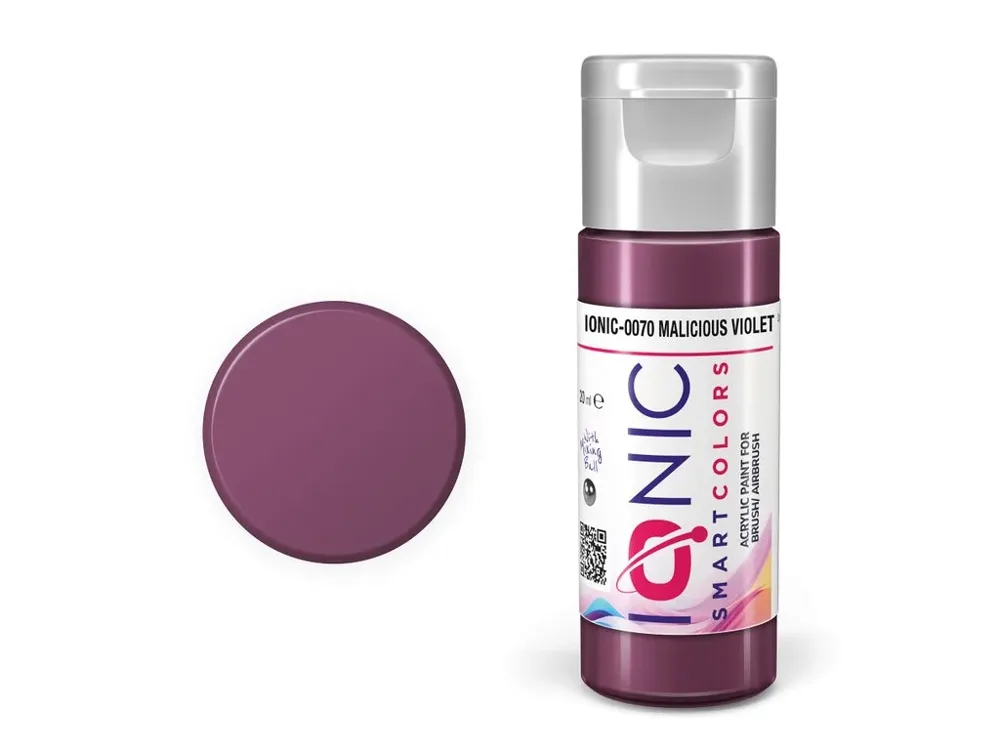Lahvička akrylové barvy IONIC Smart Acrylic Color 0070 zákeřná fialová Malicious Violet 20 ml