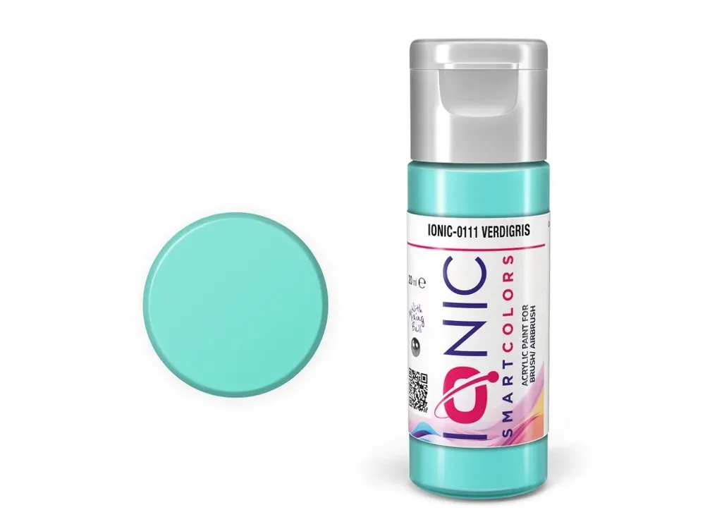 Lahvička akrylové barvy Vallejo IONIC Smart Acrylic Color měděnka Verdigris 20 ml